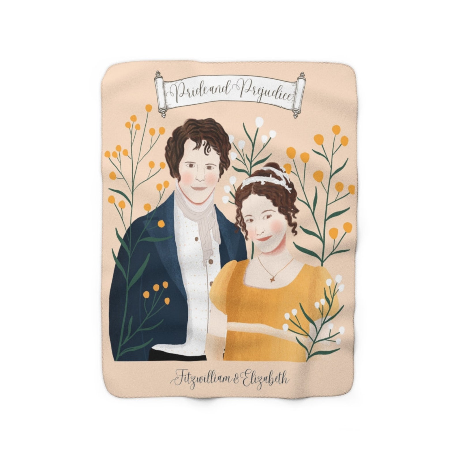 Pride and Prejudice Blanket Sherpa Fleece Blanket Bookish Gifts