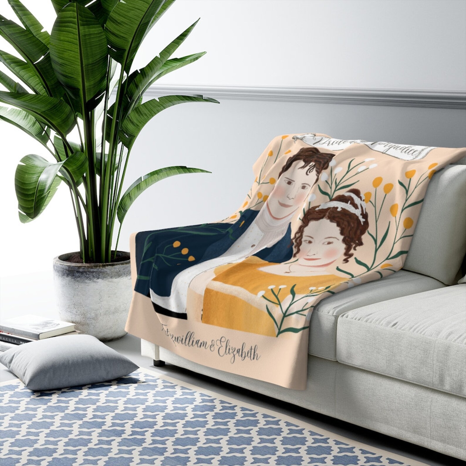 Pride and Prejudice Blanket Sherpa Fleece Blanket Bookish Gifts