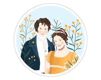 Mr. Darcy and Miss Bennet Pride and Prejudice Kiss-Cut Sticker