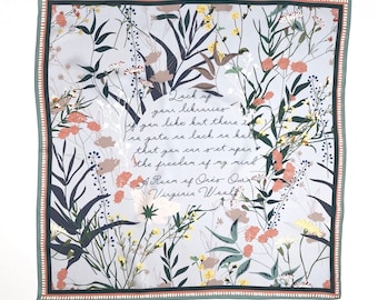 Bufanda de cita de libro de Virginia Woolf, regalo de maestro, regalos de amantes de los libros / bufandas literarias,