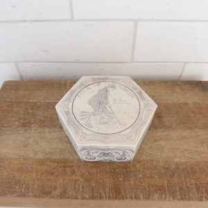 Vintage, English Box with Lid, Hexagonal Stone Box , Reversible Lid, Trinket Box, Jewelry Box, Golfer, Golf Enthusiast, Fathers Day Gift