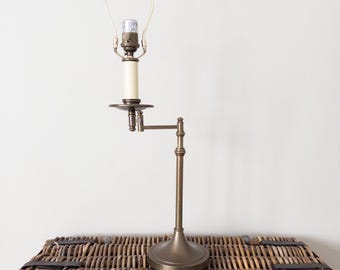 Visual Comfort Antique Brass Swing Arm Candlestick Table Lamp