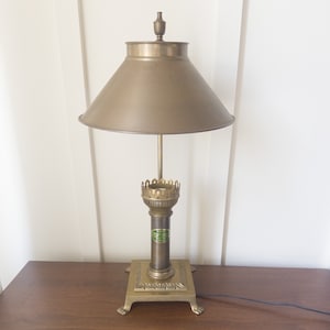 Vintage Brass Paris Orient Express Istanbul Table Lamp With Adjustable Shade
