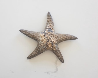 Vintage MCM Brass Starfish Wall Plaque