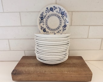 Set of Two Blue Onion Enoch Wedgwood Blue Heritage 6” Saucers Blue and White England