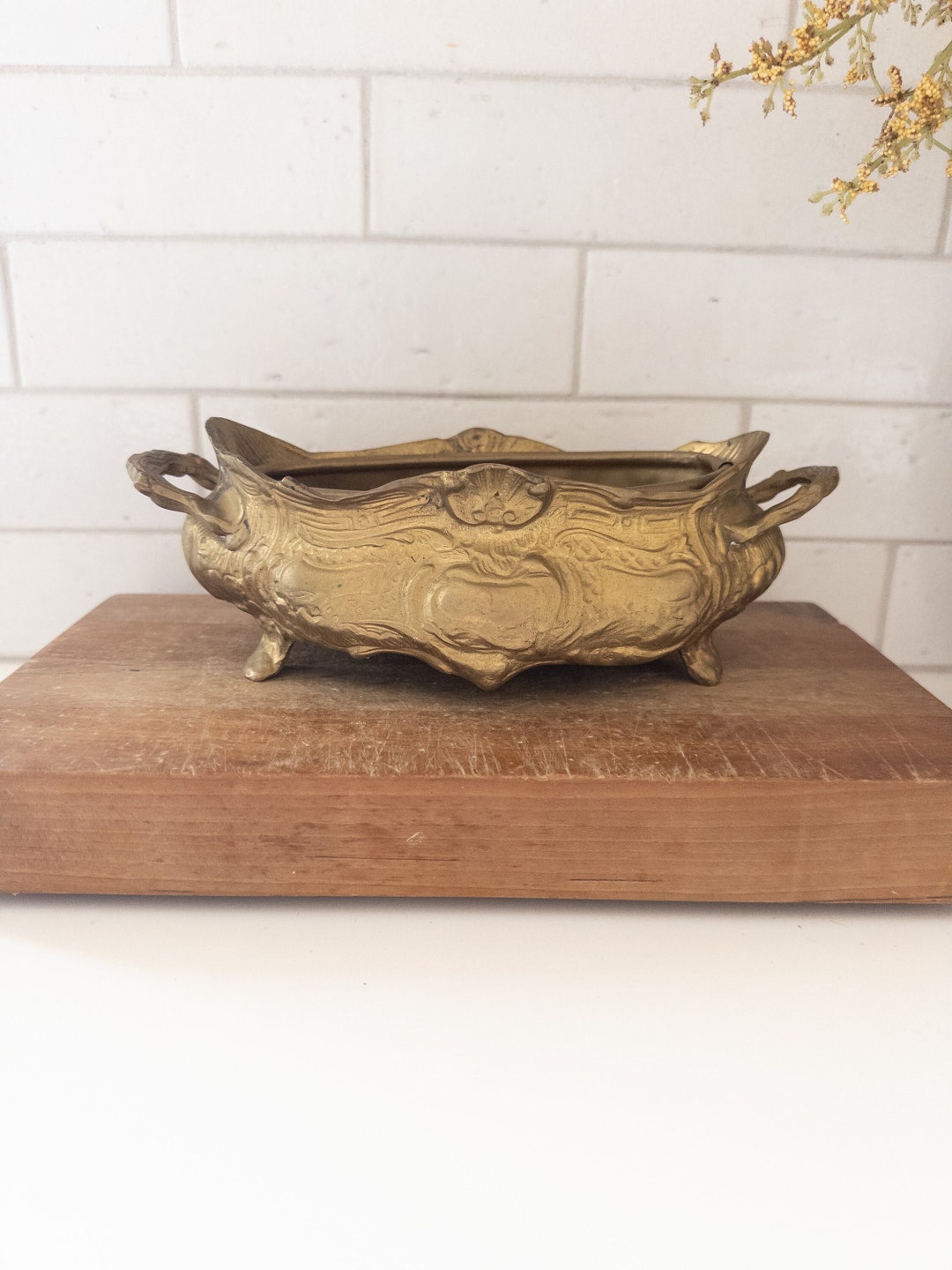 Antique Brass Jardiniere, Antique Brass Planter Box, Flowers Decor Etsy