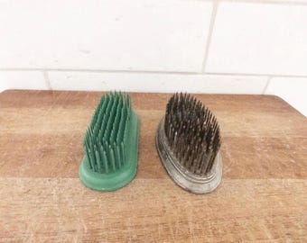 Vintage Metal Flower Frogs Set of 2 Pin Frogs Frog Spike