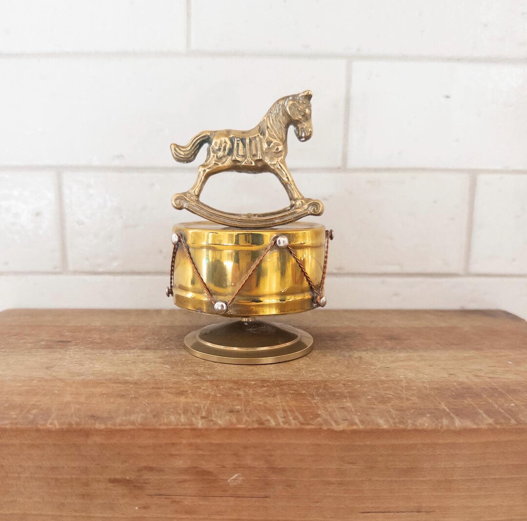 Box Rocking Horse Brass Rocking Horse Music Box Rotating Talk to the Animals Dr Doolittle ...