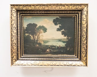 Vintage Framed Print    The Mill (after Claude Lorrain) Pastoral Landscape French Art