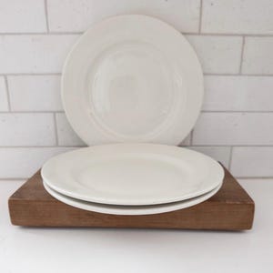 Set of 3 Vintage Bailey Walker Vitrified China Ironstone 9” Plates Restaurant Ware Heavy Farmhouse Dinnerware Circa 1942