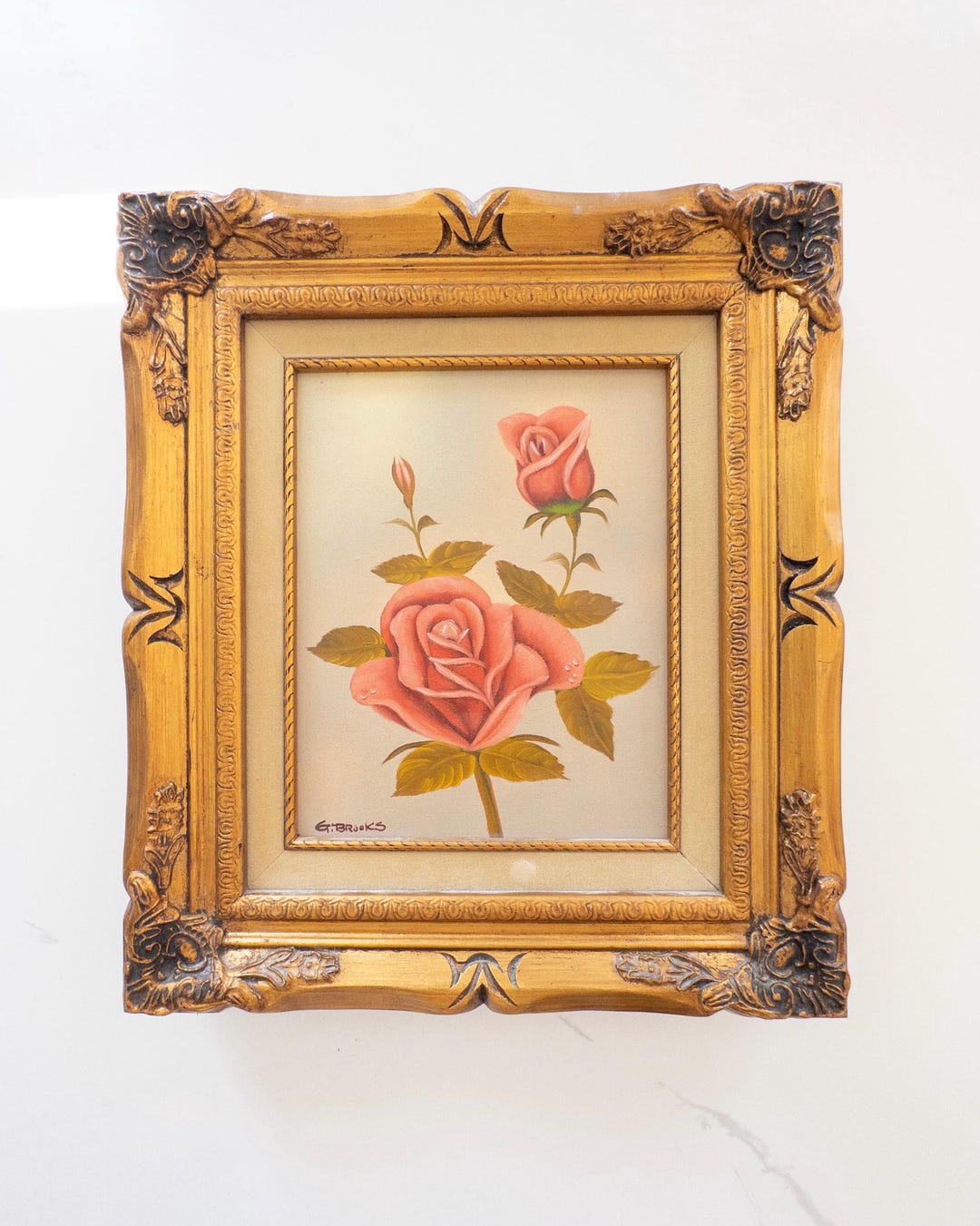 Vintage Still Life Oil Painting Pink Roses Oil on Canvas, Floral Art - Etsy