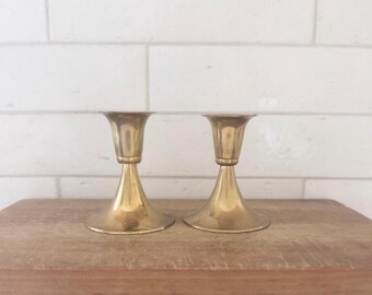 Vintage Classic Brass Candlestick Holders
