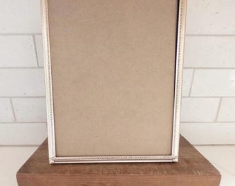 Vintage Classic Ornate Silver Tone Metal 8x10 Photo Frame