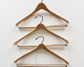 Vintage Antique Wooden Coat Hanger, Old Clothes Hanger, Closet