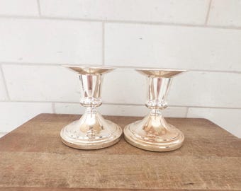 Set of 2  Silver-plated AB Made in England Candle Holders, Candlestick Holders