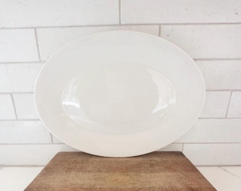 Vintage Walker Heavy Ironstone Platter – Farmhouse Restaurant Ware Serving Dish
