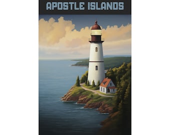 Vintage Apostle Islands Poster Print