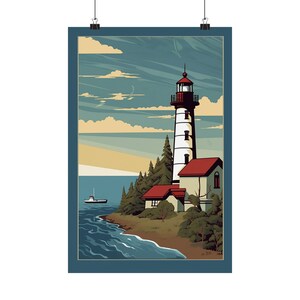 Lighthouse Premium Vintage Poster Print