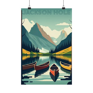 Jackson Hole Grand Teton Premium Matte Vintage Poster