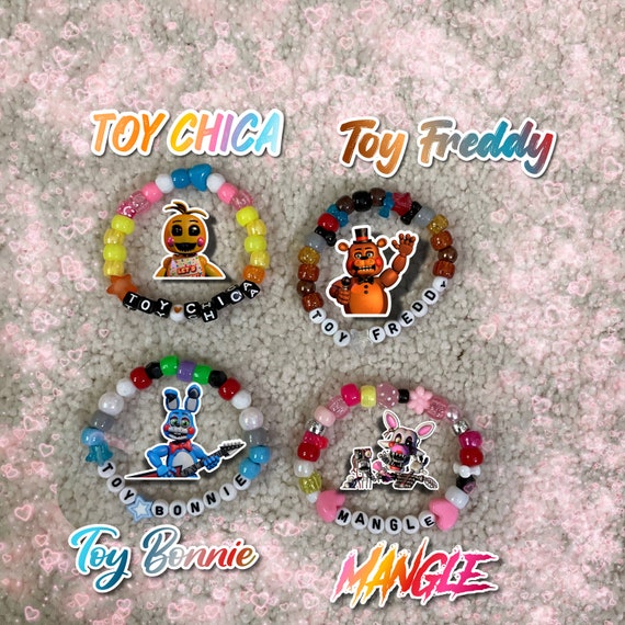 Pulseras FNAF De Cuentas De Piedra – Inspiradas En Five Nights At Freddy's Para Fans