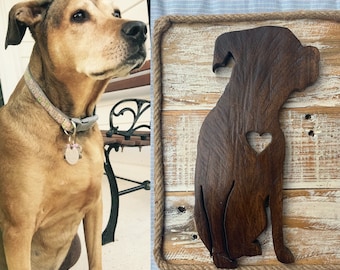 CUSTOM Handmade Silhouette Wooden Wall Art - Pet Remberance - Reclaimed Wood Wall Art - Silhoutte Art - Dog picture - wall art