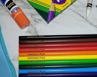Custom Laser Engraved Crayola Colored Pencils - 12 Pack