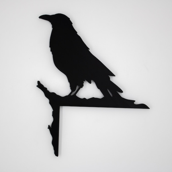 Black Crow Raven Door Topper, Door Sitter Corner Art, Crow Decor, Black Crow Art, Halloween Raven Door, Crow Halloween Art