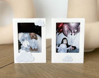 Lot de 2 aimants pour cadre photo Instax Mini Soft Cloud Design, cadre photo sur le thème des nuages de rêve, cadre photo Polaroid aimanté pour réfrigérateur
