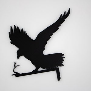Flying Crow Door Sitter | Halloween Door Corner Art | Whimsical Fun Home Decor | Wall Art Accentuates Any Room | Sophisticated Art