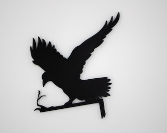 Garde d'enfants Flying Crow | Art de coin de porte d'Halloween | Décoration d'intérieur amusante et fantaisiste | oeuvre d'art murale qui met en valeur n'importe quelle pièce | Art sophistiqué
