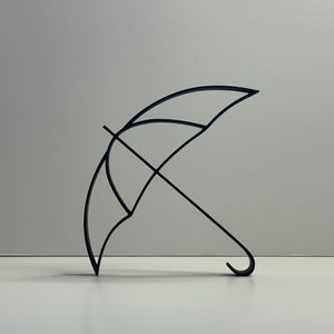 Umbrella, Minimalist Art Sculpture, Outdoor Lover Gift Idea, 3d Printed Gift, Home Office Decor, Shelf Art Decor, Unique Gift, Home Decor