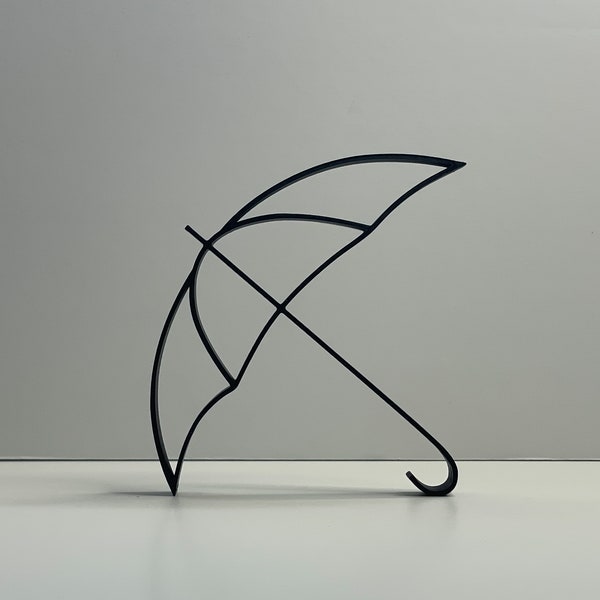 Parasol, Minimalistyczna rzeźba artystyczna, Pomysł na prezent dla miłośnika spędzania czasu na świeżym powietrzu, Prezent drukowany w 3D, Dekoracja domowego biura, Dekoracja półki artystycznej, Niepowtarzalny prezent, Dekoracja domu