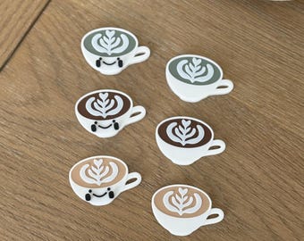 Latte Magnet Set of 3, Coffee Lover Kitchen Decor, 3D Printed Magnets, Cute Latte Magnets with Adorable face and feet, Coffee Magnet Decor