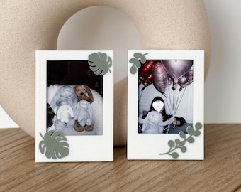 Lot de 2 aimants pour cadre photo Monstera et eucalyptus Instax Instax, cadre photo pour amoureux des plantes, aimant Polaroid, aimant photo pour réfrigérateur