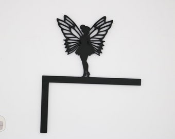 Topper de porte de silhouette de fée, décor de porte magique, art de coin de gardien de porte, décoration de porte de joyeuses fêtes