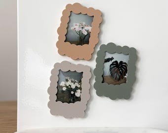 Aimant de cadre photo pétillant pour Instax Mini, coque Polaroid vagues de forme abstraite, aimant de réfrigérateur mignon, cadre photo moderne