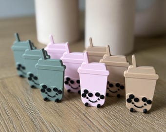 Lot de 3 aimants Boba pour thé au lait, Magnets pour réfrigérateur imprimés en 3D, Magnets Bubble Tea, Magnets Visage et pieds mignons, Magnets tendance mignons