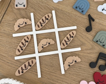 Adorables aimants pour tic-tac-toe, aimant pour réfrigérateur, jeux de morveux magnétiques, aimants décoratifs, jeu imprimé en 3D, jeux de cuisine amusants