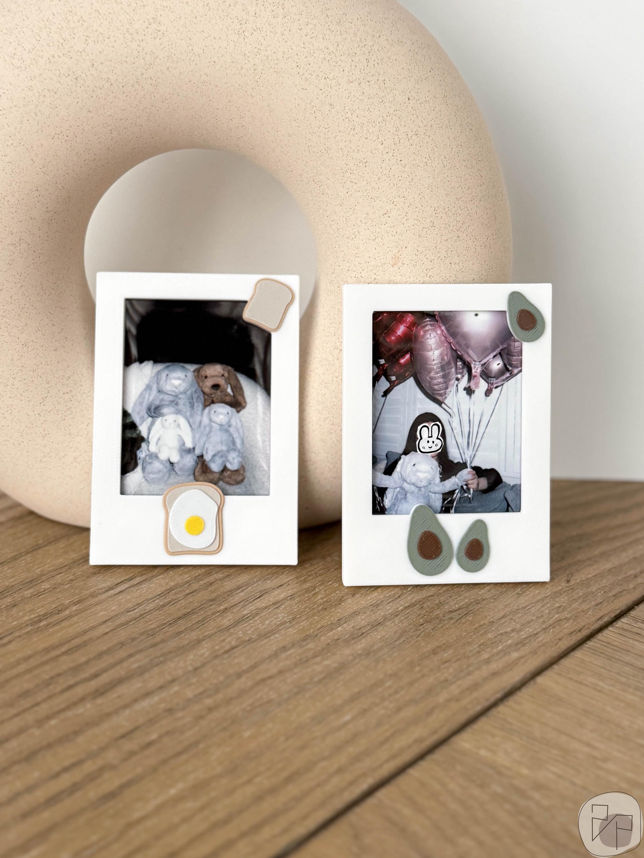 Avocado Egg Toast Instax Mini Photo Frame Magnets Pack of 2, Polaroid Frame Magnet, Cute Fridge Magnets, Photo Frame Fridge Magnets