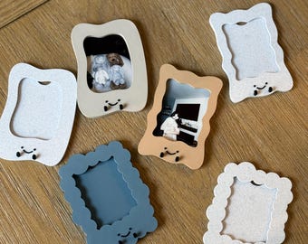 Instax Mini Abstract Photo Frame Magnets Pack of 3, Polaroid Frame Case, Cute Fridge Magnet, Modern Photo Frame, Fridge Magnet Decor Set