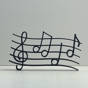 Music Notes, Minimalist Art Sculpture, Music Lover Gift Idea, 3d Printed Gift, Home Office Decor, Shelf Art Decor, Unique Gift, Home Decor