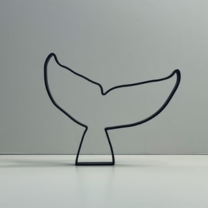 Walvisstaart, minimalistische kunstsculptuur, natuurcadeauidee, 3D-geprint cadeau, thuiskantoordecor, plankkunstdecor, uniek cadeau, 3D-kunst
