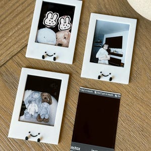 Instax Mini Photo Frame with Magnets, Polaroid Frame Case with Cute Face and Feet Design, Cute Fridge Magnets, Magnet Decor Set