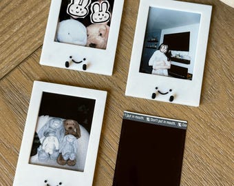 Instax Mini Photo Frame with Magnets, Polaroid Frame Case with Cute Face and Feet Design, Cute Fridge Magnets, Magnet Decor Set
