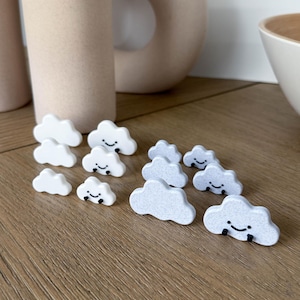 Cute Cloud Magnet Set of 6, 3D Cloud Printed Magnets, Cloud Magnets with Face and Feet Design, Small Fridge Magnets, Cute Trendy Magnets