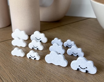 Lot de 6 aimants nuage mignons, aimants imprimés en 3D nuages, aimants nuage avec visage et pieds, petits aimants pour réfrigérateur, aimants tendance mignons