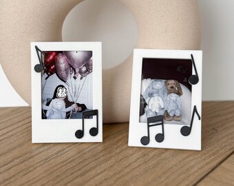 Lot de 2 aimants pour cadre photo Instax Mini Notes de musique, cadre photo musicien, cadeau pour amateur de musique, cadre photo Polaroid aimanté pour réfrigérateur
