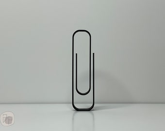 Decorazione artistica minimalista a forma di graffetta, scultura a forma di graffetta, decorazione per ufficio, decorazione stampata in 3D, decorazione astratta