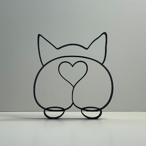 Corgi Butt Line Art Sculpture, Corgi Lover Art Decor, Cute Line Art Decor, 3D Printed Art, Abstract Decor, 3D Printed Gift, Shelf Decor image 1