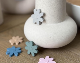 Lot de 5 aimants marguerite, aimants pour réfrigérateur imprimés en 3D, aimants fleurs minimalistes, aimants décoratifs, aimants colorés, aimants tendance